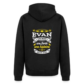 EVAN UN NOM UNE FIERTÉ AUCUN RIVAL - Veste à capuche bio Premium Unisexe - noir - Dos - Nico (187cm)