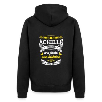 ACHILLE UN NOM UNE FIERTÉ AUCUN RIVAL - Veste à capuche bio Premium Unisexe - noir - Dos - Nico (187cm)