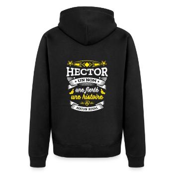 HECTOR UN NOM UNE FIERTÉ AUCUN RIVAL - Veste à capuche bio Premium Unisexe - noir - Dos - Nico (187cm)