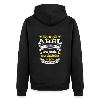 ABEL UN NOM UNE FIERTÉ AUCUN RIVAL - Veste à capuche bio Premium Unisexe - noir - Dos - Nico (187cm)