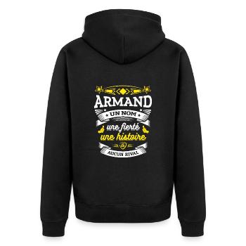 ARMAND UN NOM UNE FIERTÉ AUCUN RIVAL - Veste à capuche bio Premium Unisexe - noir - Dos - Nico (187cm)
