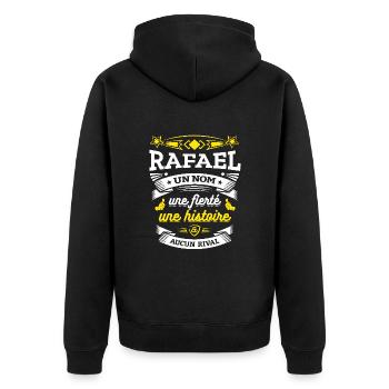 RAFAEL UN NOM UNE FIERTÉ AUCUN RIVAL - Veste à capuche bio Premium Unisexe - noir - Dos - Nico (187cm)