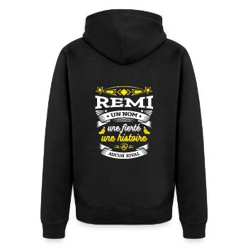 REMI UN NOM UNE FIERTÉ AUCUN RIVAL - Veste à capuche bio Premium Unisexe - noir - Dos - Nico (187cm)