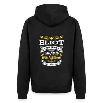 ELIOT UN NOM UNE FIERTÉ AUCUN RIVAL - Veste à capuche bio Premium Unisexe - noir - Dos - Nico (187cm)