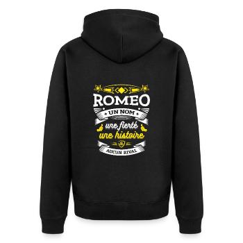 ROMEO UN NOM UNE FIERTÉ AUCUN RIVAL - Veste à capuche bio Premium Unisexe - noir - Dos - Nico (187cm)