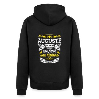 AUGUSTE UN NOM UNE FIERTÉ AUCUN RIVAL - Veste à capuche bio Premium Unisexe - noir - Dos - Nico (187cm)