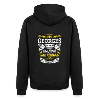 GEORGES UN NOM UNE FIERTÉ AUCUN RIVAL - Veste à capuche bio Premium Unisexe - noir - Dos - Nico (187cm)