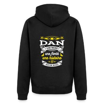DAN UN NOM UNE FIERTÉ AUCUN RIVAL - Veste à capuche bio Premium Unisexe - noir - Dos - Nico (187cm)