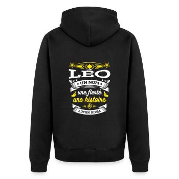 LÉO UN NOM UNE FIERTÉ AUCUN RIVAL - Veste à capuche bio Premium Unisexe - noir - Dos - Nico (187cm)