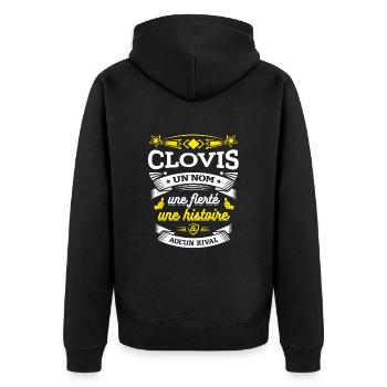 CLOVIS UN NOM UNE FIERTÉ AUCUN RIVAL - Veste à capuche bio Premium Unisexe - noir - Dos - Nico (187cm)