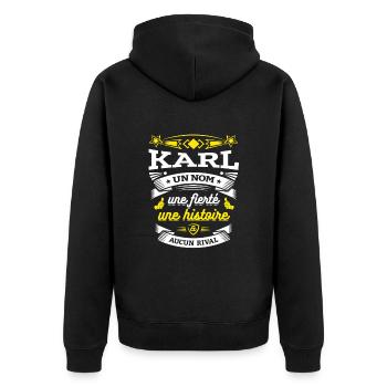 KARL UN NOM UNE FIERTÉ AUCUN RIVAL - Veste à capuche bio Premium Unisexe - noir - Dos - Nico (187cm)
