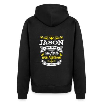 JASON UN NOM UNE FIERTÉ AUCUN RIVAL - Veste à capuche bio Premium Unisexe - noir - Dos - Nico (187cm)