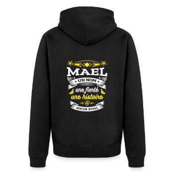 MAEL UN NOM UNE FIERTÉ AUCUN RIVAL - Veste à capuche bio Premium Unisexe - noir - Dos - Nico (187cm)