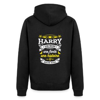 HARRY UN NOM UNE FIERTÉ AUCUN RIVAL - Veste à capuche bio Premium Unisexe - noir - Dos - Nico (187cm)