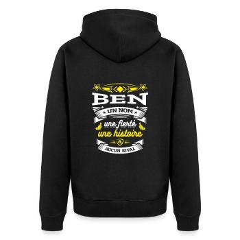 BEN UN NOM UNE FIERTÉ AUCUN RIVAL - Veste à capuche bio Premium Unisexe - noir - Dos - Nico (187cm)