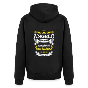 ANGELO UN NOM UNE FIERTÉ AUCUN RIVAL - Veste à capuche bio Premium Unisexe - noir - Dos - Nico (187cm)