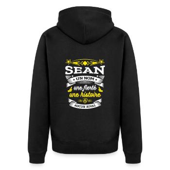 SEAN UN NOM UNE FIERTÉ AUCUN RIVAL - Veste à capuche bio Premium Unisexe - noir - Dos - Nico (187cm)