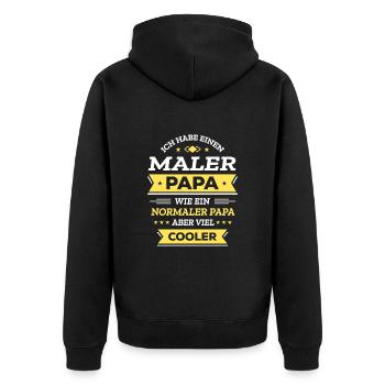MALER PAPA: GEBURTSTAG WEIHNACHTEN VATERTAG - Unisex Premium Bio Zip Hoodie - Schwarz - Hinten - Nico (187cm)