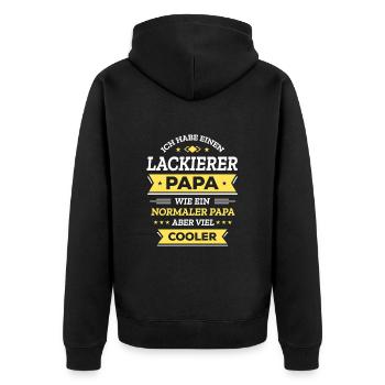 LACKIERER PAPA: GEBURTSTAG WEIHNACHTEN VATERTAG - Unisex Premium Bio Zip Hoodie - Schwarz - Hinten - Nico (187cm)