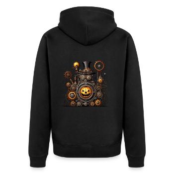 halloween machine - Unisex Premium Organic Zip Hoodie - black - Back - Nico (187cm)