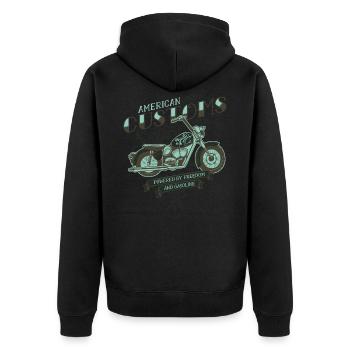 Motorbike motorcyclist motorcycle - Unisex Premium Organic Zip Hoodie - black - Back - Nico (187cm)