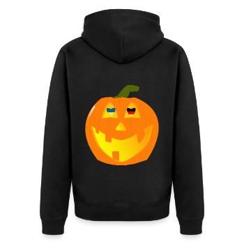 Ukrainian Halloween Ukraine german Pumpkin Gift - Unisex Premium Organic Zip Hoodie - black - Back - Nico (187cm)