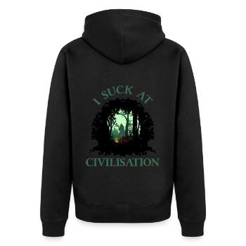 JE SUIS NUL À CIVILISATION 2 - Veste à capuche bio Premium Unisexe - noir - Dos - Nico (187cm)