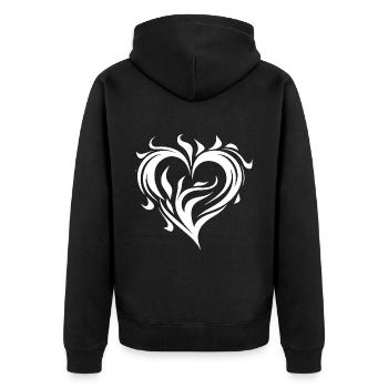 Cœur Feu Amour - Veste à capuche bio Premium Unisexe - noir - Dos - Nico (187cm)