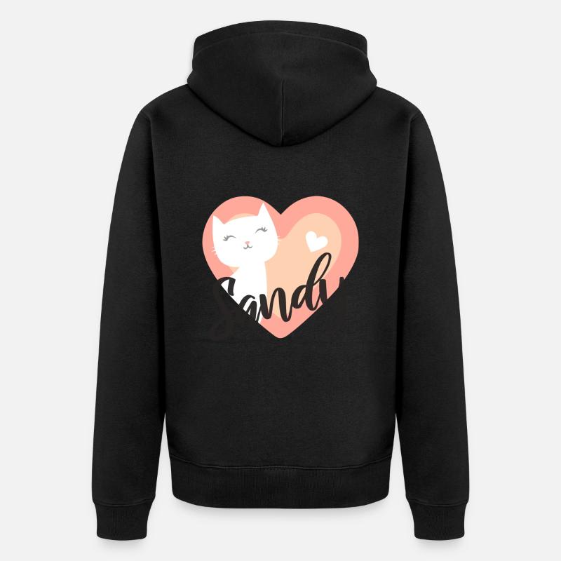 Sandy Nom Prénom Chaton - Veste à capuche bio Premium Unisexe - noir