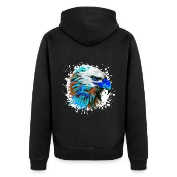 Eagle Head Portrait Colorful - Unisex Premium Organic Zip Hoodie - black - Back - Nico (187cm)