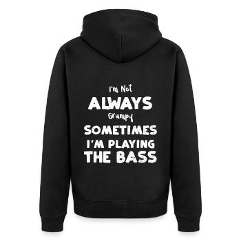 I'm Not Always Grumpy Sometimes... - Unisex Premium Bio Zip Hoodie - Schwarz - Hinten - Nico (187cm)