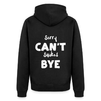 Sorry Can't Snakes Bye - Snake - Unisex Premium Organic Zip Hoodie - black - Back - Nico (187cm)