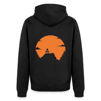 Coucher de soleil (Trabi Lovers Edition) - Veste à capuche bio Premium Unisexe - noir - Dos - Nico (187cm)