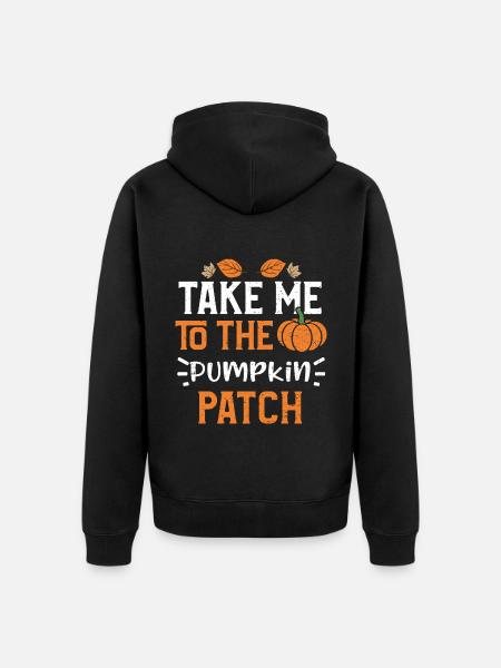 Emmenez-moi au patch de citrouille - Veste à capuche bio Premium Unisexe - noir