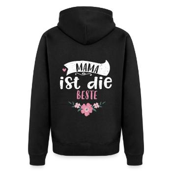 Maman est la meilleure - Fête des Mères - Veste à capuche bio Premium Unisexe - noir - Dos - Nico (187cm)
