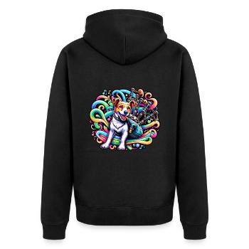 Fidélité des ondes sonores : mélodie de cornemuse - Veste à capuche bio Premium Unisexe - noir - Dos - Nico (187cm)