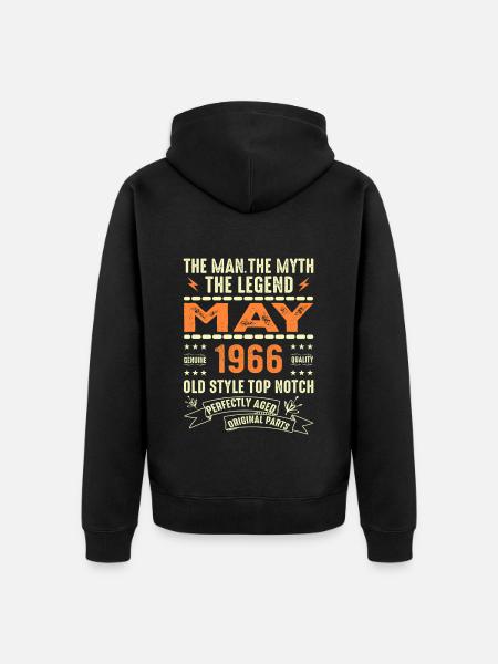 Birthday May 1966 - May 1966 - Unisex Premium Organic Zip Hoodie - black