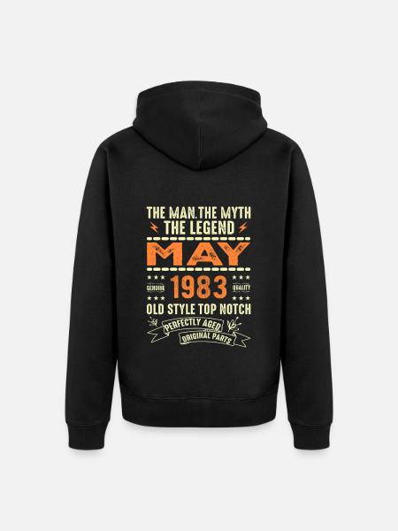Birthday May 1983 - May 1983 - Unisex Premium Organic Zip Hoodie - black