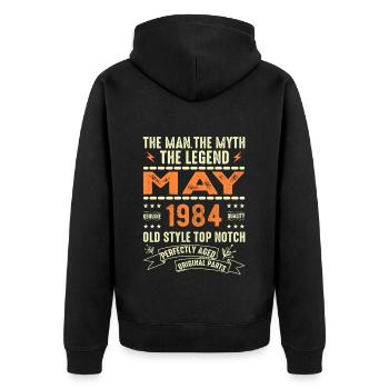 Birthday May 1984 - May 1984 - Unisex Premium Organic Zip Hoodie - black - Back - Nico (187cm)