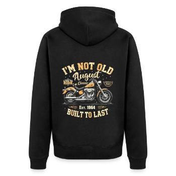 August 1964 August birthday 1964 August 1964 - Unisex Premium Organic Zip Hoodie - black - Back - Nico (187cm)