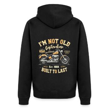 Anniversaire 1984 Millésime Septembre 1984 Cadeau - Veste à capuche bio Premium Unisexe - noir - Dos - Nico (187cm)