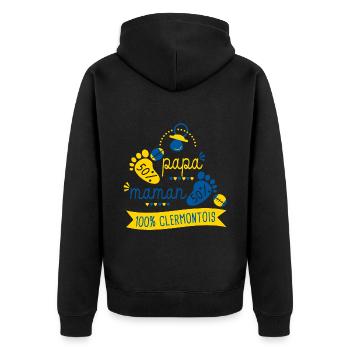 Rugby bébé clermontois supporter Rugby Clermont - Veste à capuche bio Premium Unisexe - noir - Dos - Nico (187cm)