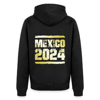 Mexique 2024 Médaille d’or - Veste à capuche bio Premium Unisexe - noir - Dos - Nico (187cm)