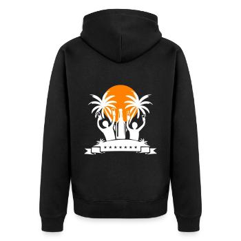 Fête de l’île Célébrer la bière - Veste à capuche bio Premium Unisexe - noir - Dos - Nico (187cm)