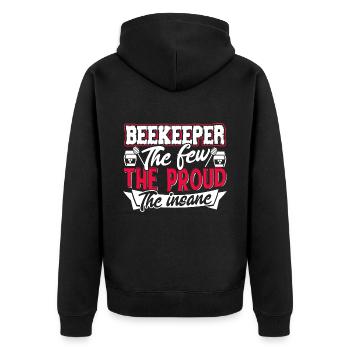 Beekeeper Proud Beekeeper - Unisex Premium Organic Zip Hoodie - black - Back - Nico (187cm)