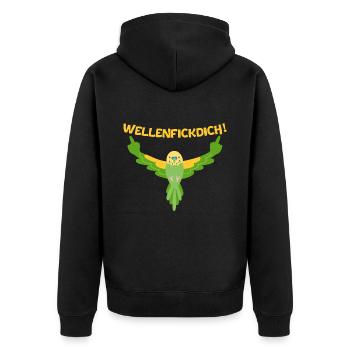 Wellensittich - Must-Have für Vogel-Fans mit Humor - Unisex Premium Bio Zip Hoodie - Schwarz - Hinten - Nico (187cm)