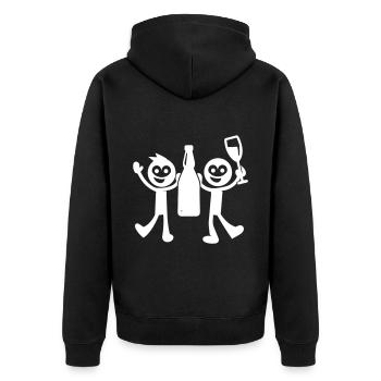 Enterrement de vie de garçon bonhomme allumette - Veste à capuche bio Premium Unisexe - noir - Dos - Nico (187cm)