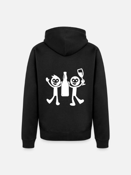 Strichmännchen Junggesellenabschied - Unisex Premium Bio Zip Hoodie - Schwarz