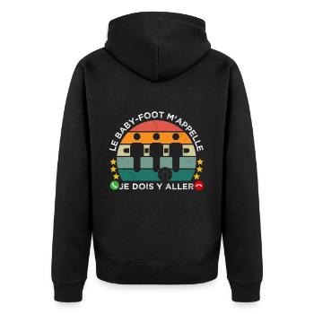 Le baby-foot m' appelle humour baby-foot vintage - Veste à capuche bio Premium Unisexe - noir - Dos - Nico (187cm)