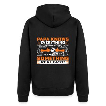 Papa Papa Cadeau Papa Papa Fête Anniversaire - Veste à capuche bio Premium Unisexe - noir - Dos - Nico (187cm)